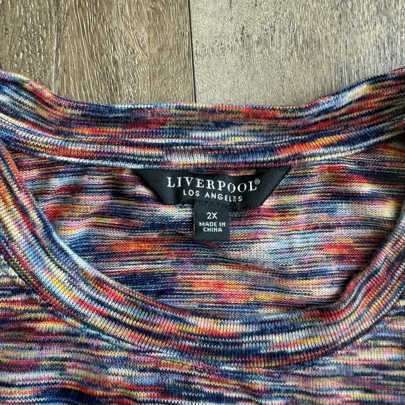Liverpool top. Women’s size 2X. Colorful stripes with cute hem detail. - Picture 3 of 6